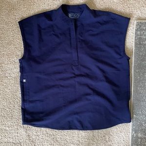 Navy blue figs Rafaela scrubs top size small
